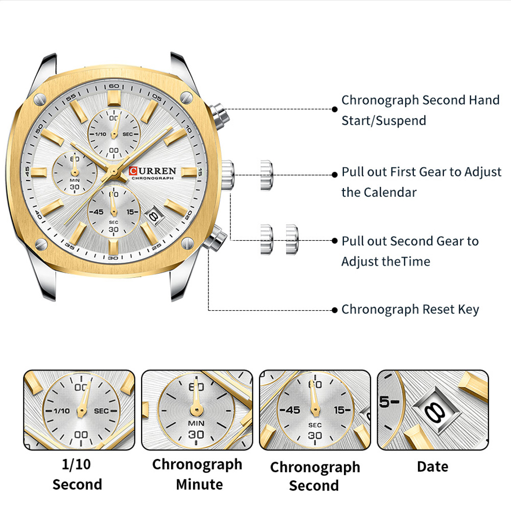 CURREN นาฬิกาสปอร์ตสำหรับผู้ชา - Watch Accessories บทวิจารณ์และราคา