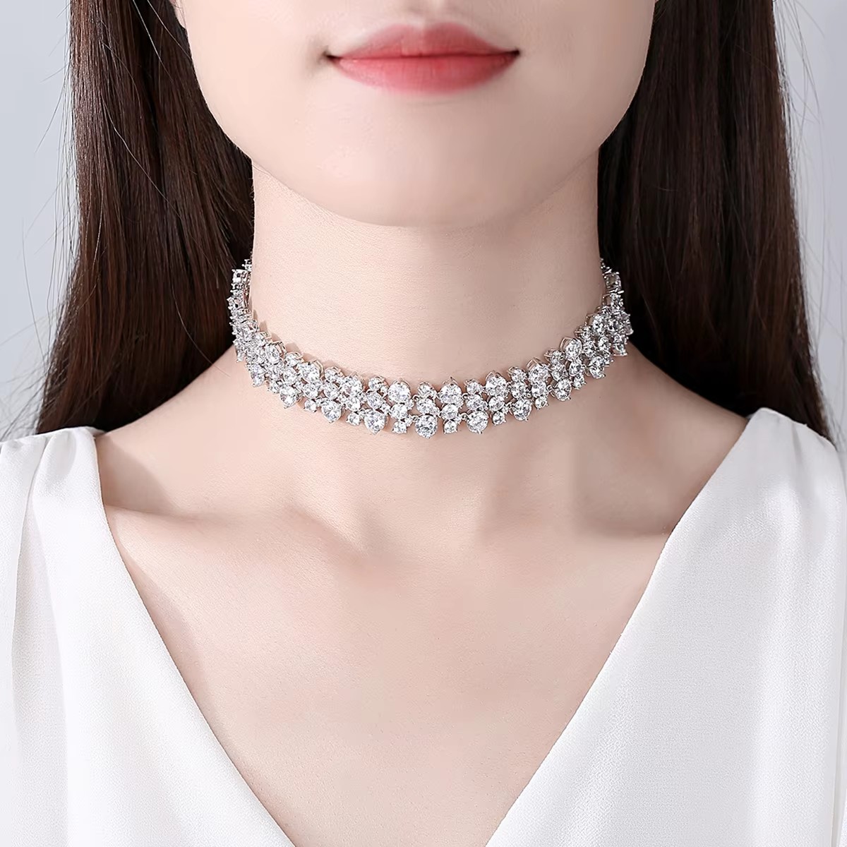 LUOTEEMI สามชั้นCubic Zirconia - Layered Pendant Necklace Aesthetic บทวิจารณ์และราคา