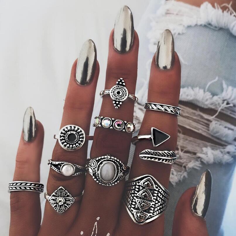 Meyfflin Vintage Knuckle ชุดห่ - Vintage Punk Knuckle Rings Set บทวิจารณ์และราคา