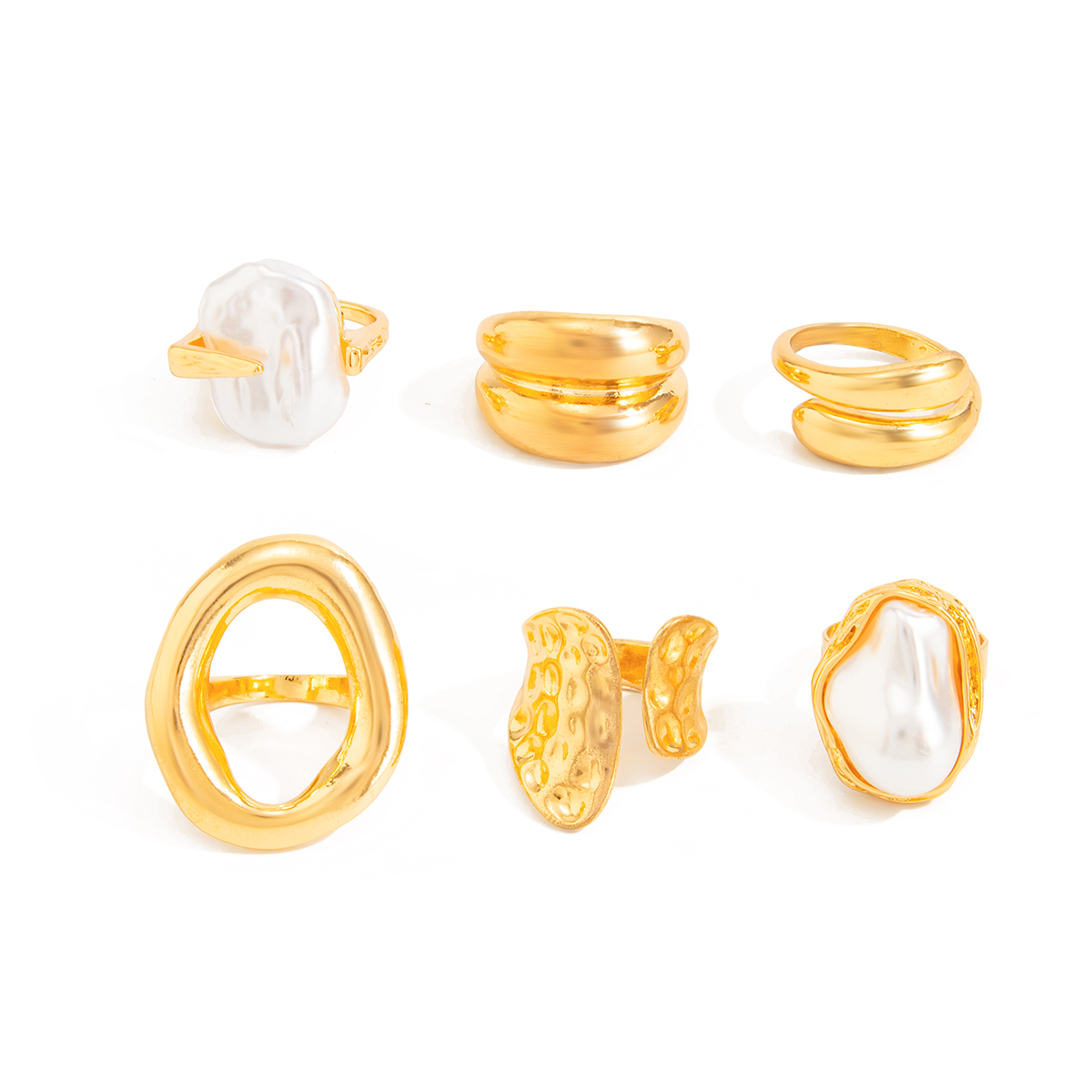 ชุดแหวนโลหะประดับมุกเทียมสไตล์ - Vintage Punk Knuckle Rings Set บทวิจารณ์และราคา