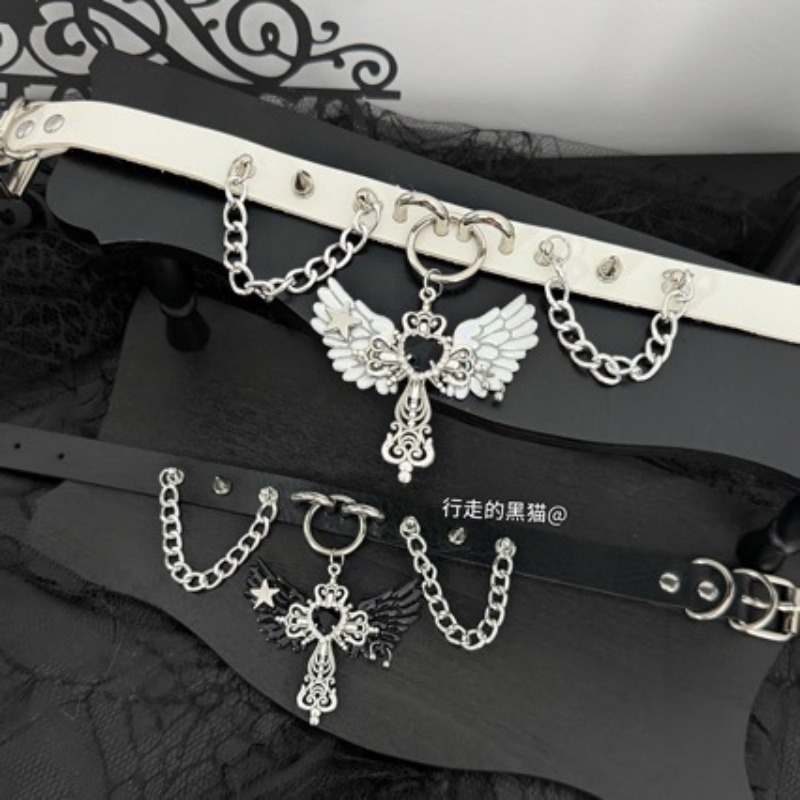 สร้อยคอจี้รูปปีกนางฟ้าสไตล์กอธ - Layered Pendant Necklace Aesthetic บทวิจารณ์และราคา