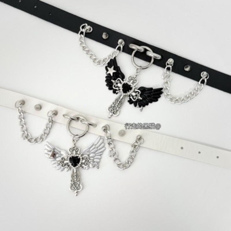 สร้อยคอจี้รูปปีกนางฟ้าสไตล์กอธ - Layered Pendant Necklace Aesthetic บทวิจารณ์และราคา