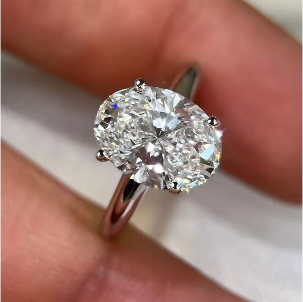 แหวนหมั้นมอยซาไนต์ทรงรี 1/2/3  - Moissanite Engagement Ring 1 Carat บทวิจารณ์และราคา