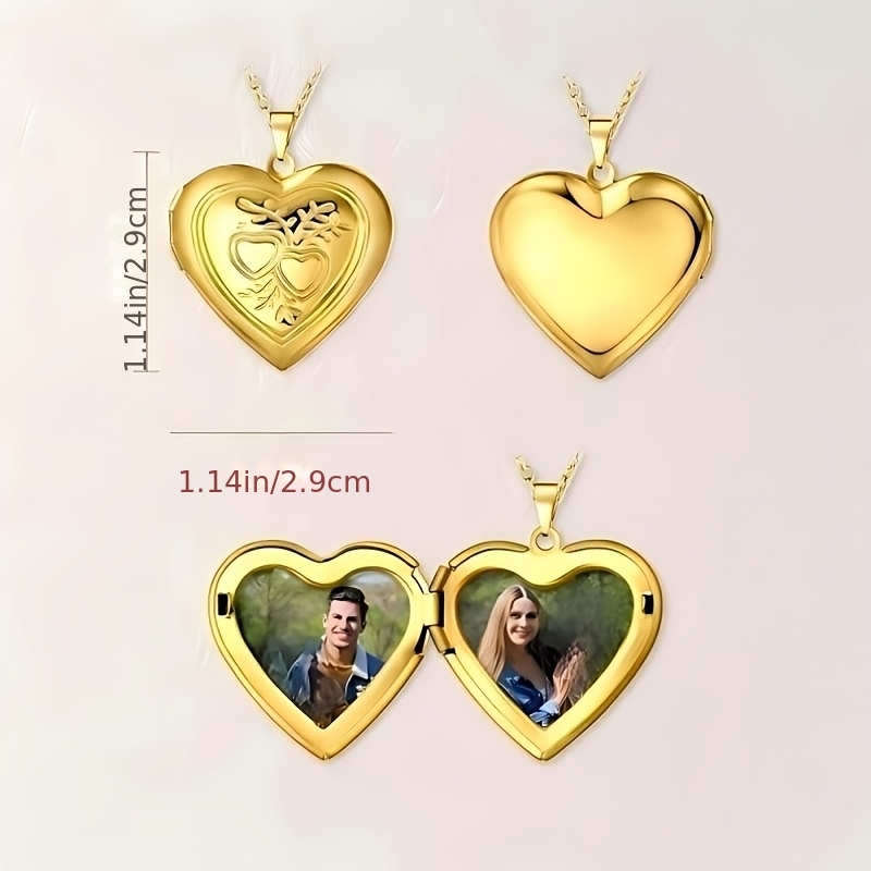 สร้อยคอรูปหัวใจแบบกำหนดเองพร้อ - Heart Locket Necklace Photo บทวิจารณ์และราคา