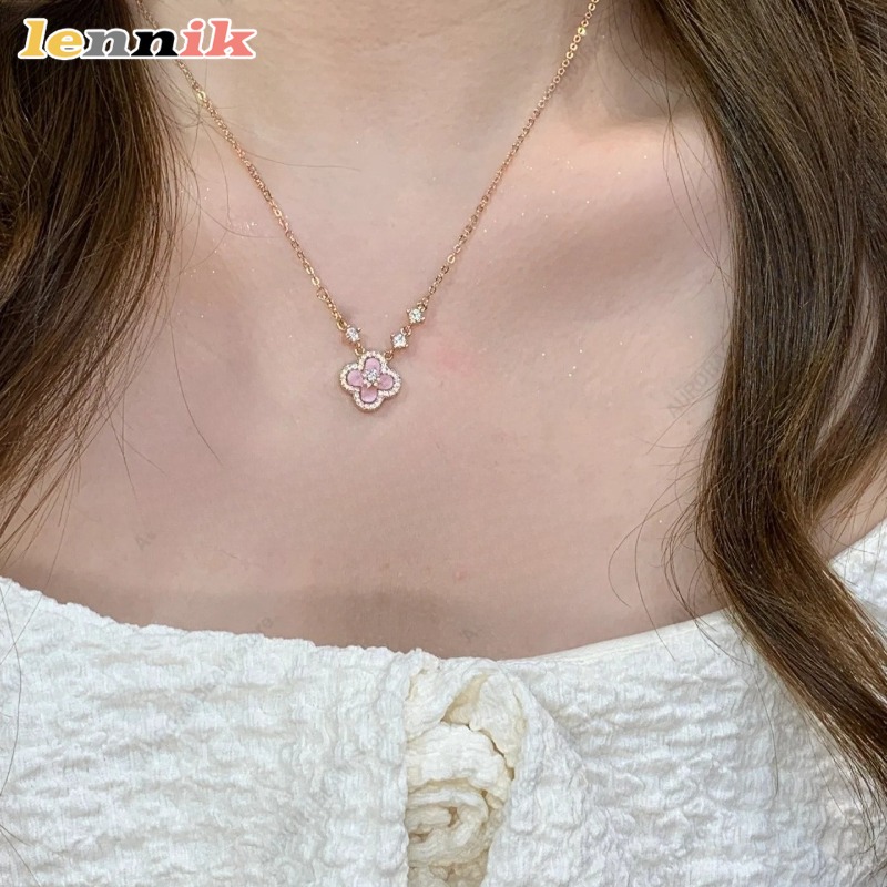 สร้อยคอเปลือกหอยสีชมพู, จี้รูป - Layered Pendant Necklace Aesthetic บทวิจารณ์และราคา