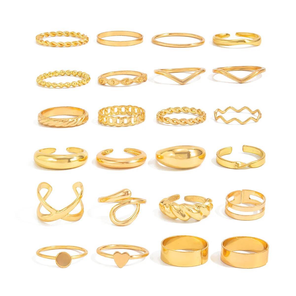 ชุดแหวนเปิดรูปทรงเรขาคณิตทันสม - Vintage Punk Knuckle Rings Set บทวิจารณ์และราคา